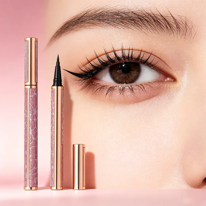 Custom Private Label Waterproof Gel Eyeliner Pen Wholesale Quick Dry Long Lasting Vegan Black Liquid Eyeliner