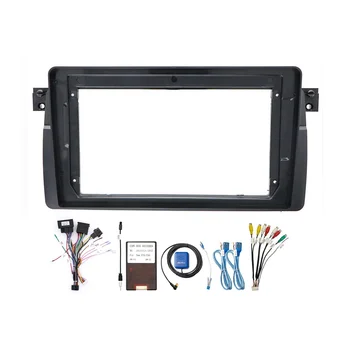 Meihua Car Stereo Radio Frame for BMW E46 / M3 / 318i / 320i / 325i / 330/335 1998-2006 with Wiring Harness RCA Cables Parts