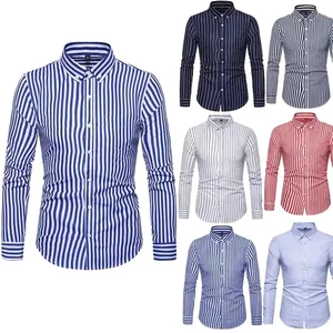 Men's Casual Button-Down Dress Shirt 100% Cotton Large Size Long Sleeves Summer Twill Fabric Breathable Printed Design Plaid