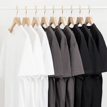 MT2246 High Quality Hot Sales Custom Base color Oversized Plain T Shirt White Black T Shirt Plus Size Men's T-Shirts