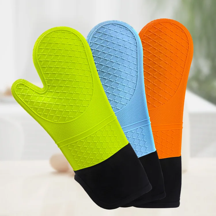 USSE Heat Resistant Baking BBQ Cotton Kitchen Silicone Oven Mitts for Microwave details