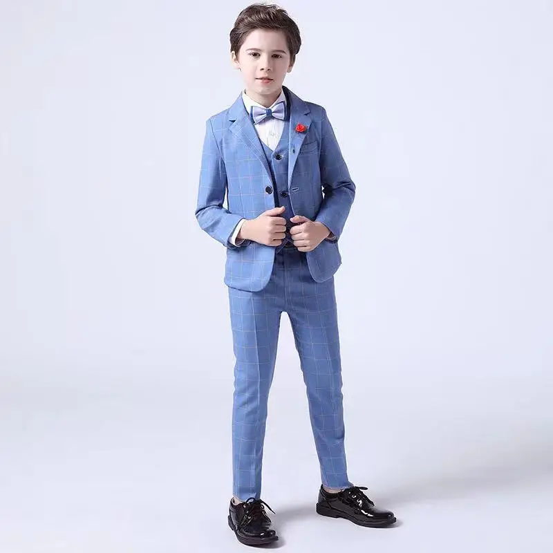 Wholesale Fashion Children Clothing Plaid Blazer Casual Boy's Suit Two ...