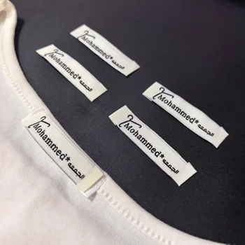 Custom Private Clothing Brand Personal Design logo Print Woven Label NO MOQ Woven Label