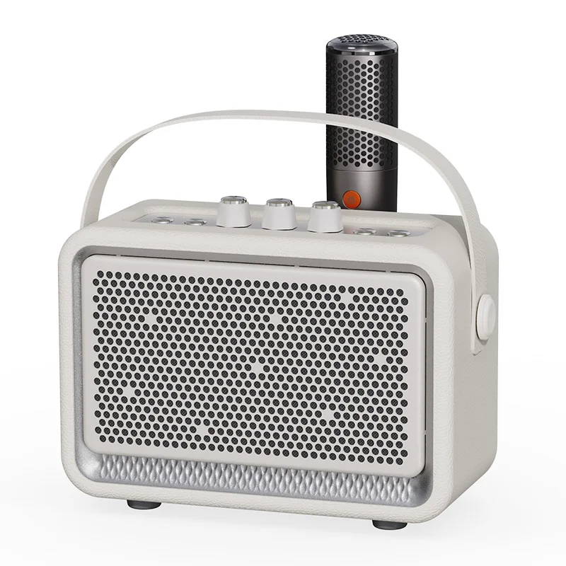 New Dual 2-inch Retro Leather Wooden Box Speaker Outdoor Portable