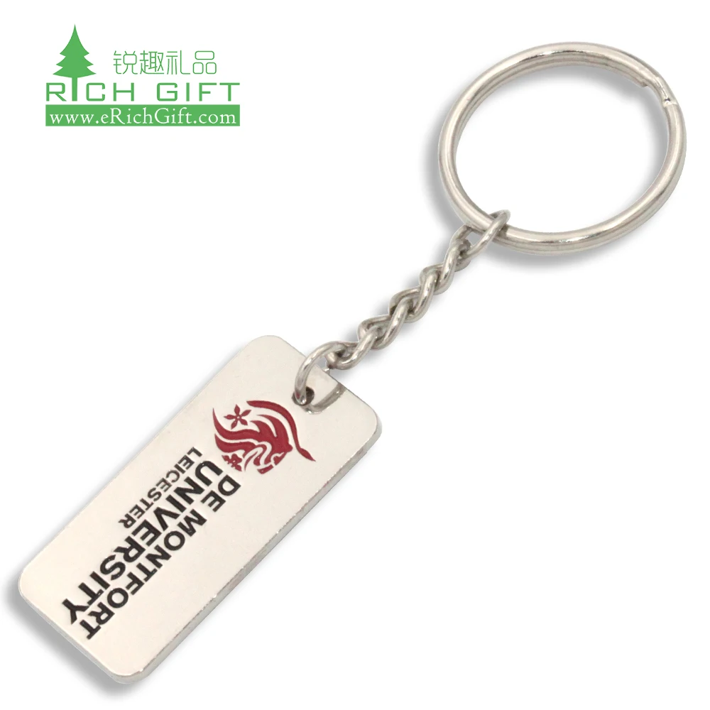 High Quality Custom Metal Charm Keyring Promotional Embossed logo Without Color Ice Skate Keychain