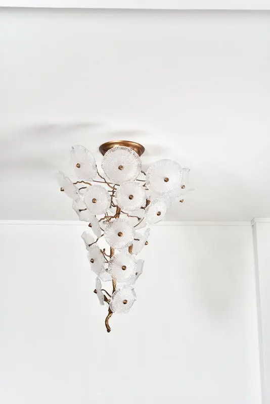 MEEROSEE Artist Antique Brass Copper Chandelier Crystal Wedding Lamp MD87010