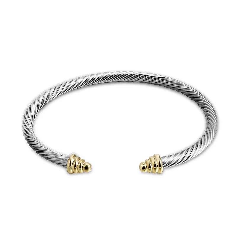 Simple brass bracelet jewelry designer cuff personality geometric cable opening bracelet(图9)