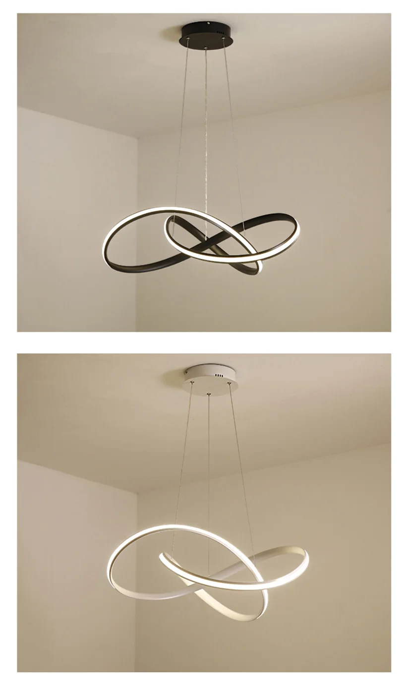 modern simple indoor decorative ring living room acrylic led pendant light