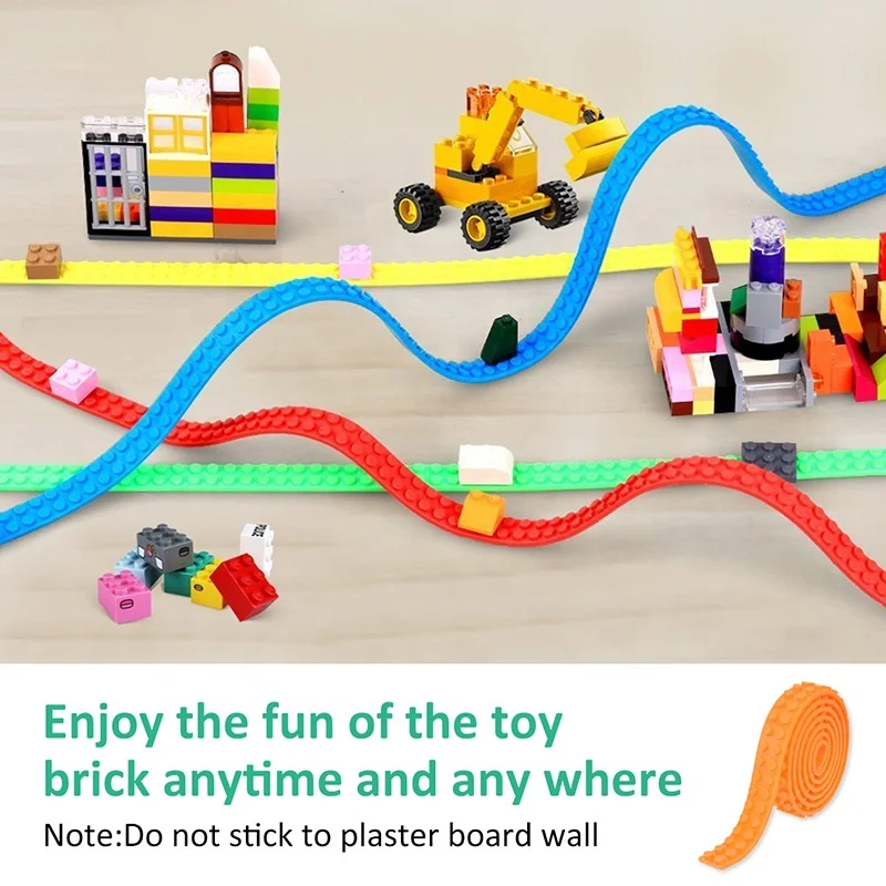 YLX Factory Wholesale Multiple colors Educational Toy Silicone Building Block Tape Adhesive For Brick Tape with Sticker