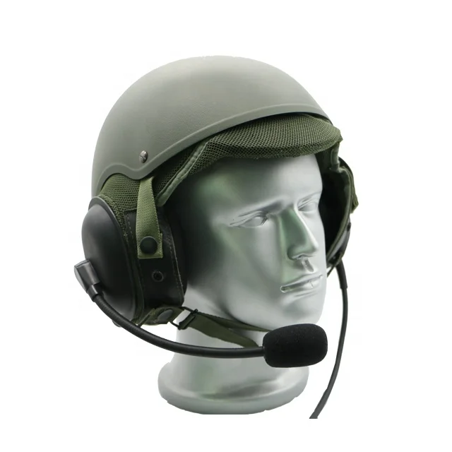 US AFV TANK DRIVERS HELMET WITH MIKE EAR PROTECTION