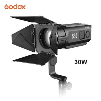 Godox S30 30W LED Studio Light Focusing Led Light Spotlight With Barn Door for Photo Video Youtube Photography Lighting Camera