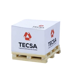 Customized Promotional 3x3 in Wooden Pallet Sticky Notes Cube Paper Adhesive Memo Pads Blocks Square Cubes