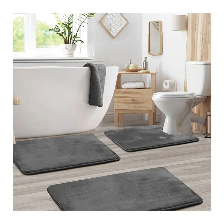 Market popular non slip bath waterproof floor bathroom anti slip mat bath mat set