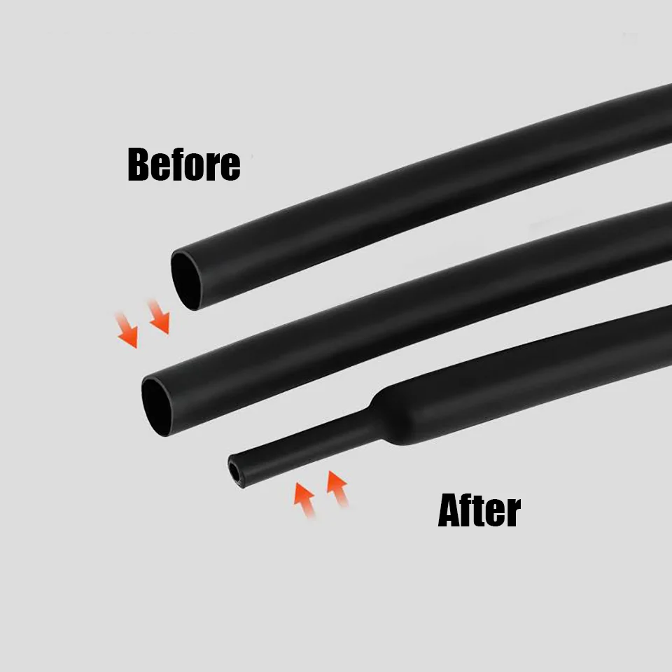 Heat Shrink Tubing, 1"(25mm) Dia 41mm Flat Width 2:1 rate Shrinkable Tube Cable Sleeve 1m - Black details