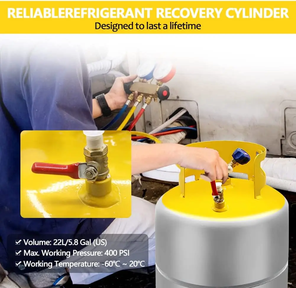 Hvac Empty Refrigerant Refillable Gas Cylinder With Shut Off Valve,Dot