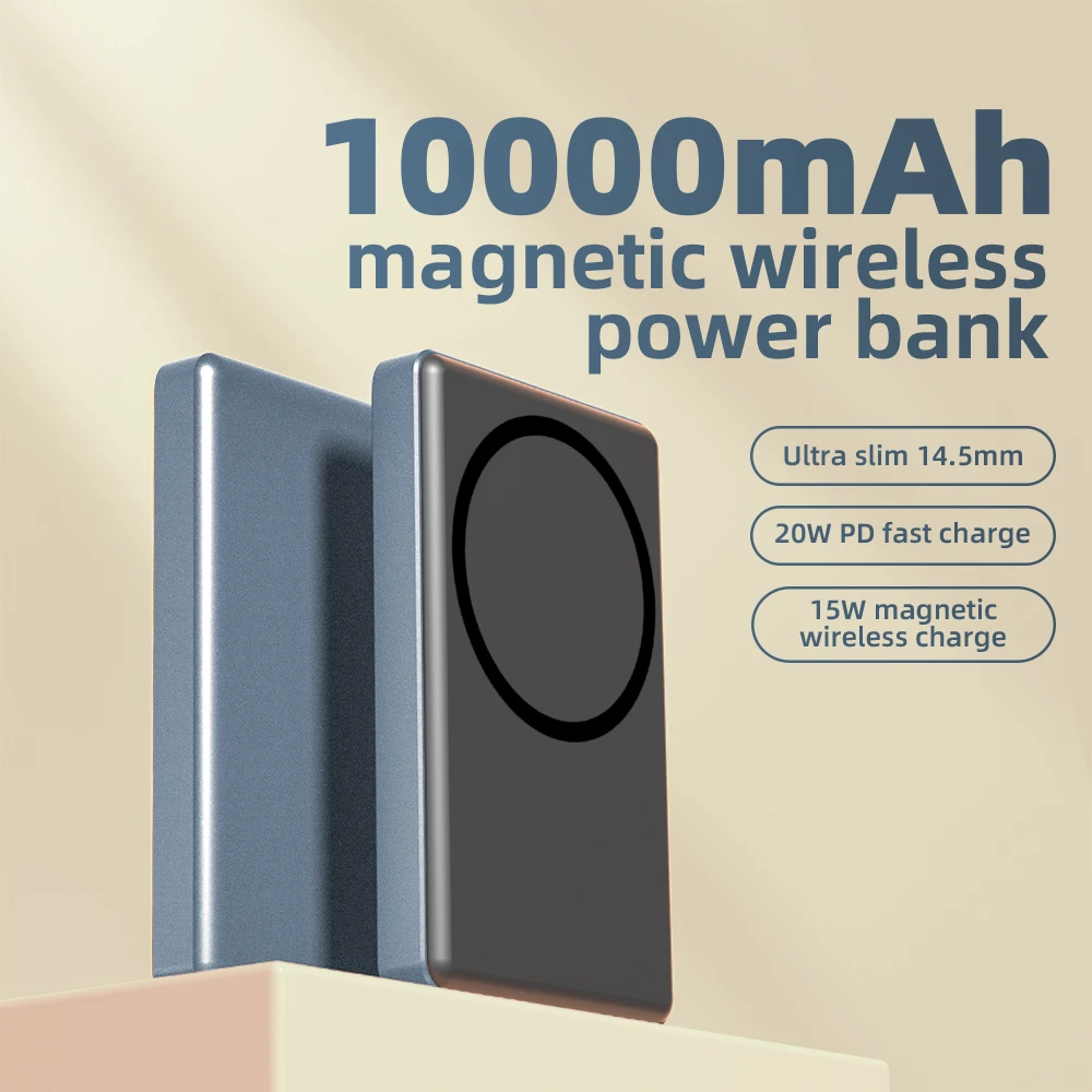 PD20W Four-Cell Battery Display Power Bank 10000mah Magnetic Wireless  Charging Fast Charging Type C Powerbank for Iphone