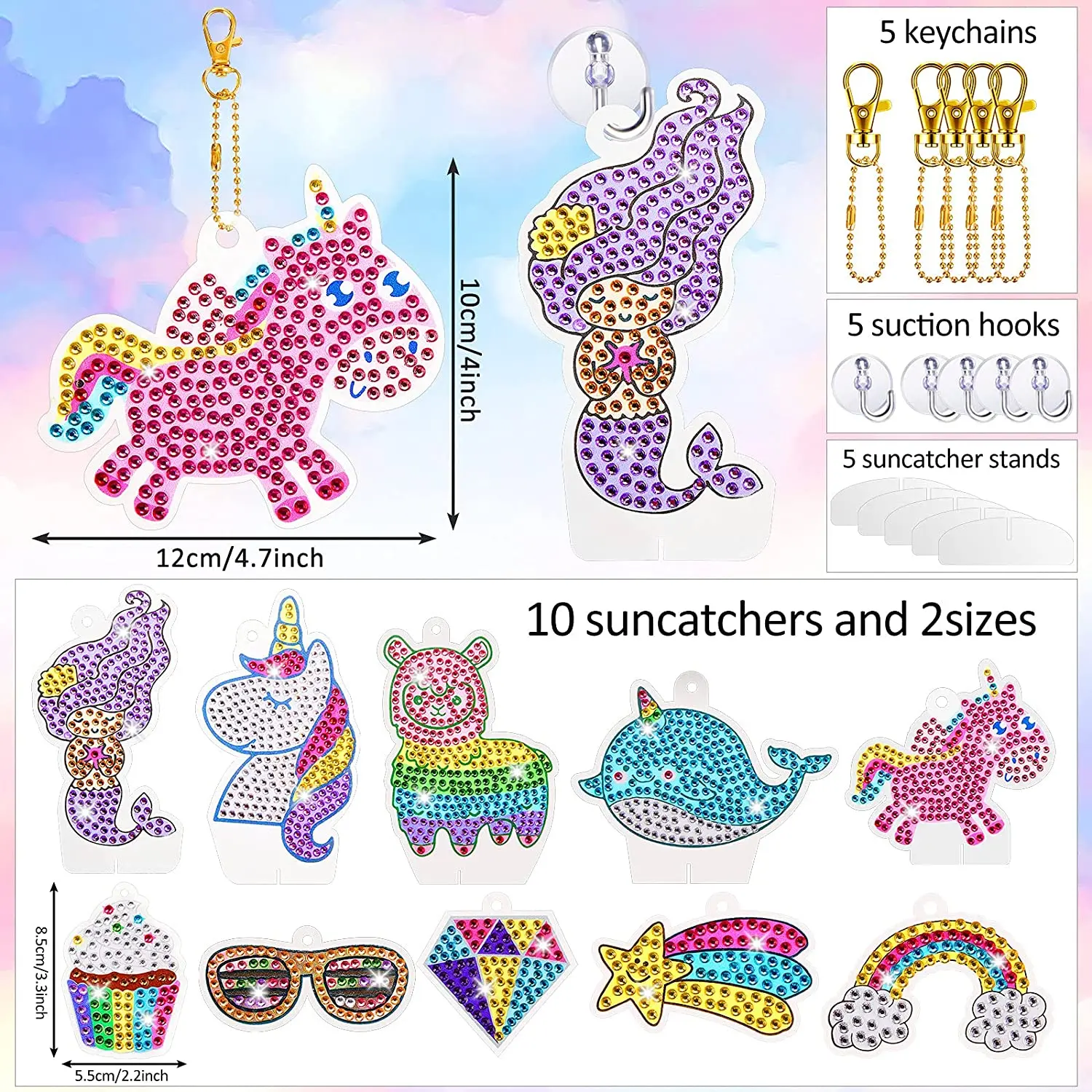 DIY Custom Art Craft Gem Keychains Keyrings Diamond Suncatchers Hooks  Painting Stickers Kit For Kids - Buy DIY Custom Art Craft Gem Keychains  Keyrings Diamond Suncatchers Hooks Painting Stickers Kit For Kids