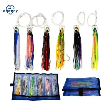 CHEERY 6.5Inch 43g Boat Big Game Tuna Marlin Fishing Bait Resin Octopus Squid Skirt Bionic Trolling Lure for Wahoo Saltwater – Trolling Lure – view 2