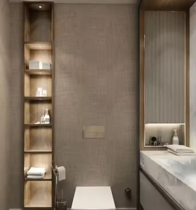 Custom Logo Bathroom  Stainless Steel Mirror Cabinet Vanity Drawer Basin Shower Niche for Hotel
