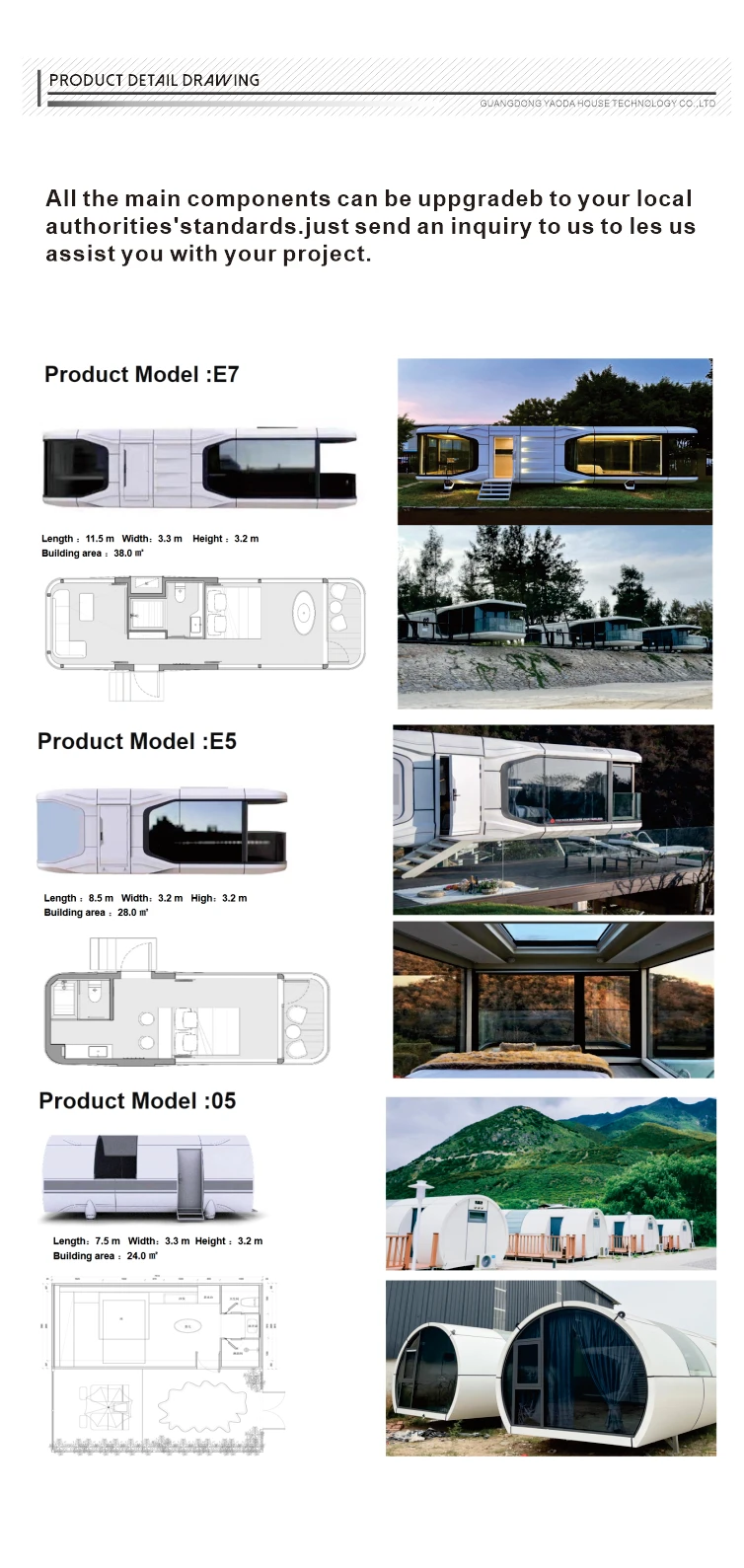 Mobile Modular Space Capsule Prefab Portable Container Homes