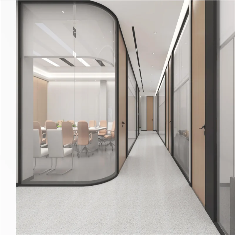 product single glass partition with 60mm aluminum integrated frame  20mm slim profile   for villas  offices-4