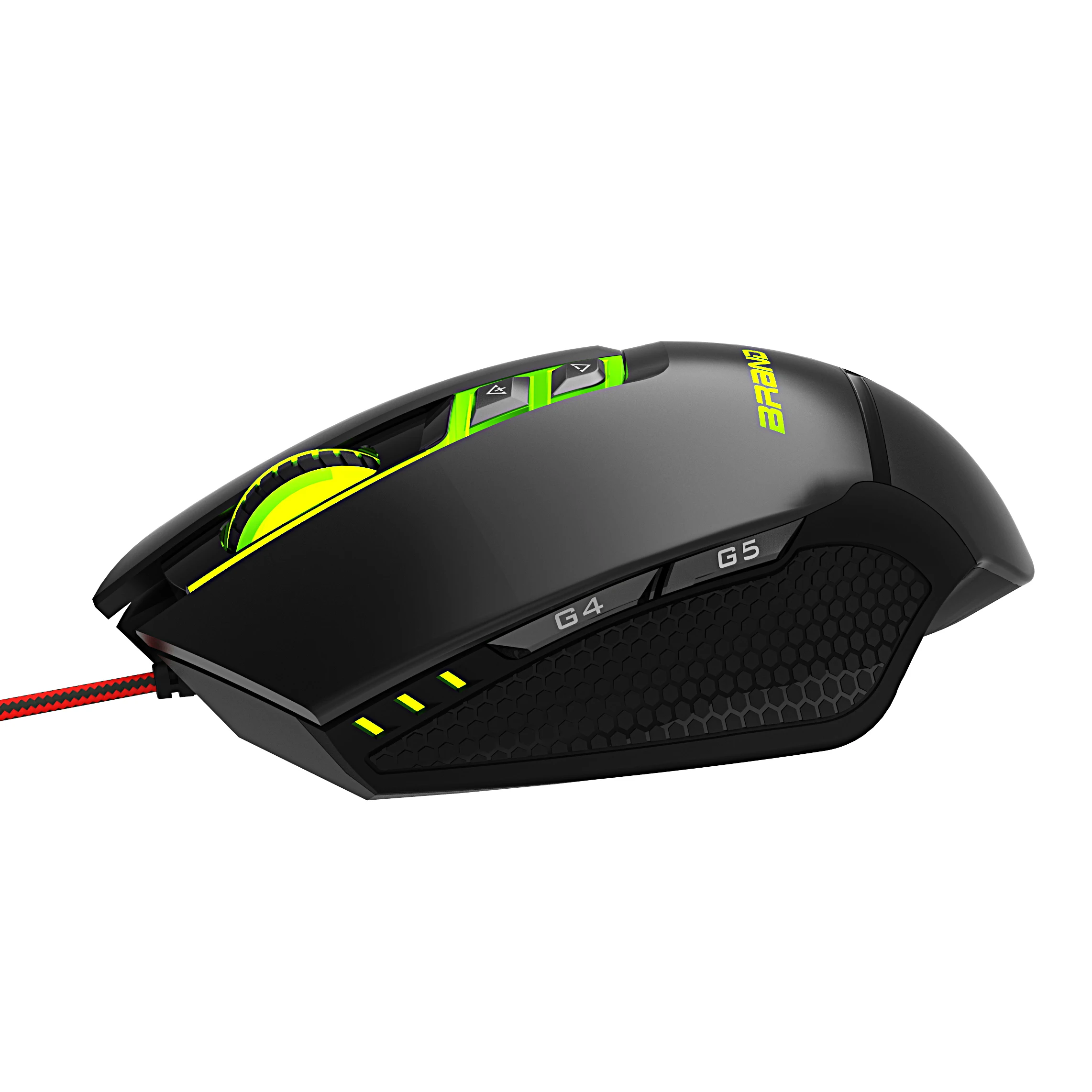 Torich Ergonomic Wired Mouse 7 Button Optical Mice 4 Adjustable DPI Levels 7 Colors RGB LED Breathing Light Fit for Notebook PC