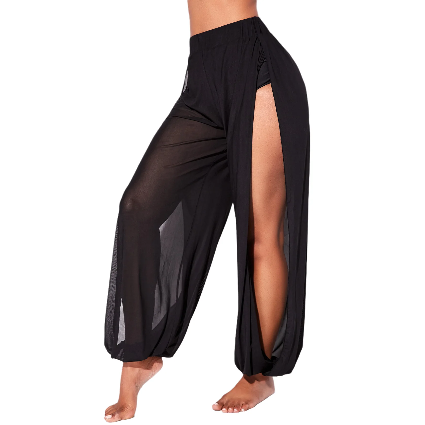 Festival Collection Yoga Side Open Cut out Loose Fit GYM Hippie Harem Wide Leg Pants Trousers Women Sweat Pants