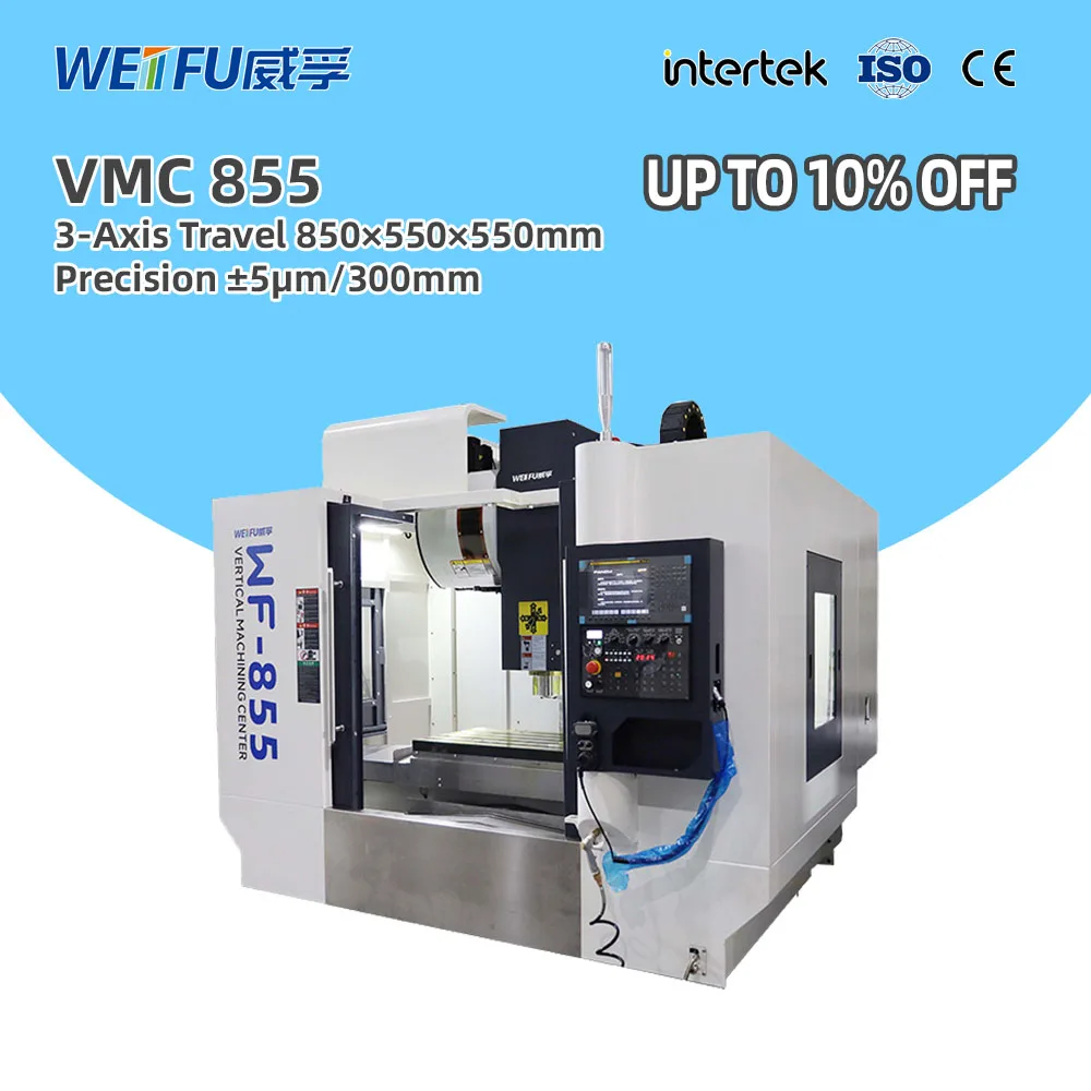 CNC 5 Axis Vertical Siemens BT40 Automatic Metal Milling Machine VMC 850 Heavy Duty High Quality WF-855 China Machine Tool