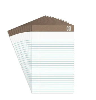 Customizable 5x8inch Narrow Ruled Perforated Sheet to Do List Staple Notepad with Rigid  Back Cover