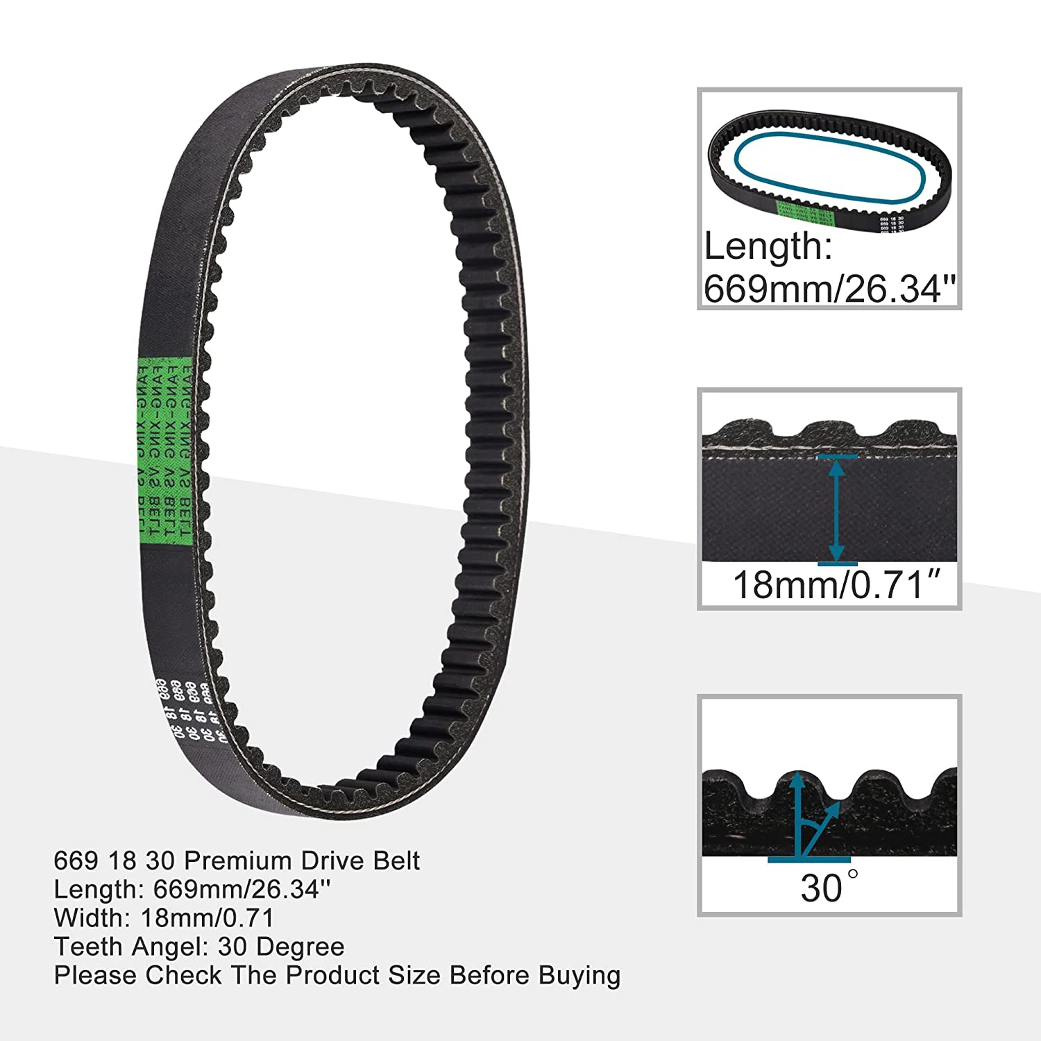 Goofit 669 18 30 Premium Drive Belt Replacement For 4 Stroke 139qmb Gy6
