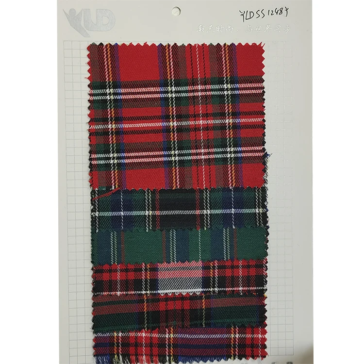 Популярная клетчатая юбка TR, модная пряжа, окрашенная полиэфирная хлопковая Смешанная клетчатая ткань для студенческой формы