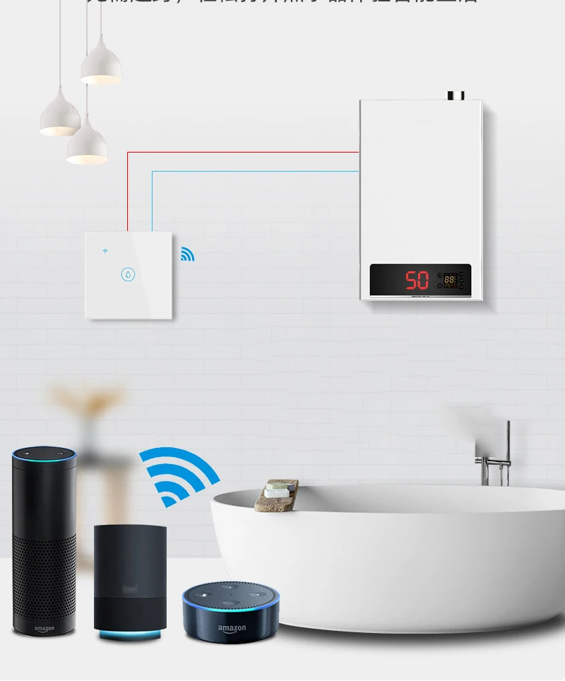 Smartlife Wifi Smart Boiler Switch Water Heater 20A Tuya App Control Timer Voice Support Alexa Google Home 4000W EU UK