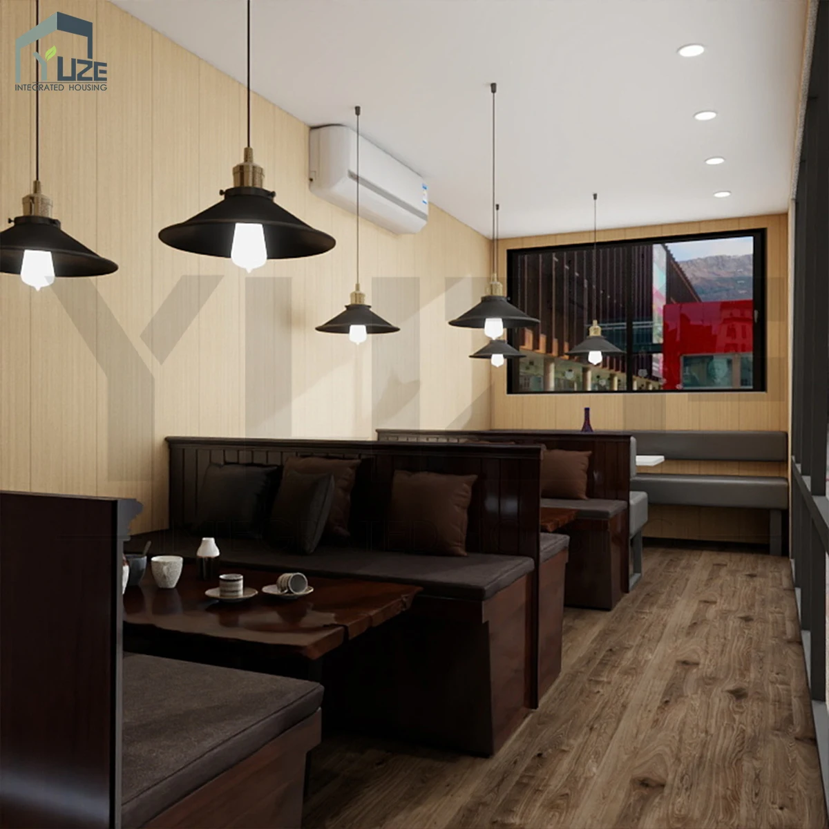 product durable steel structure 40ft modern commercial modular shipping container bar solution with indoor seating-3