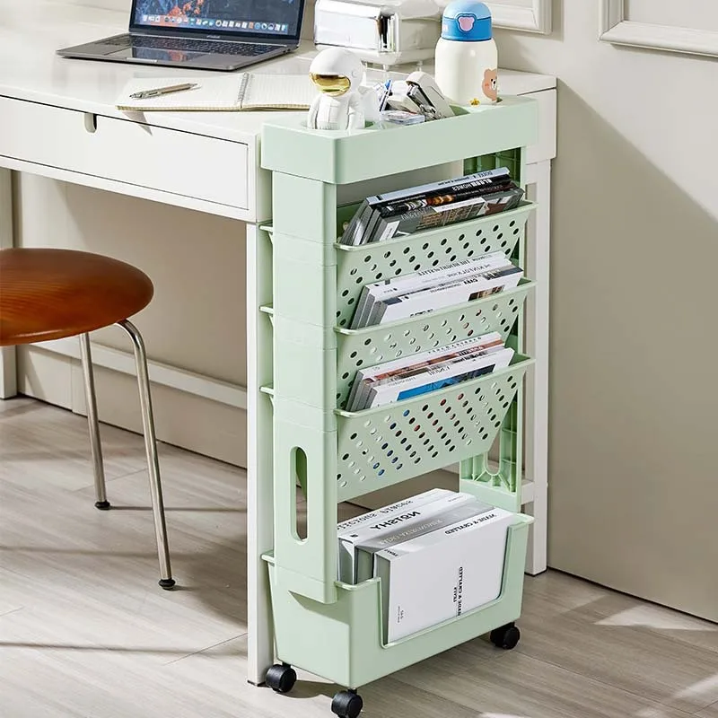 Multifunctional Office Classroom Deskside Book Storage Shelf Plastic