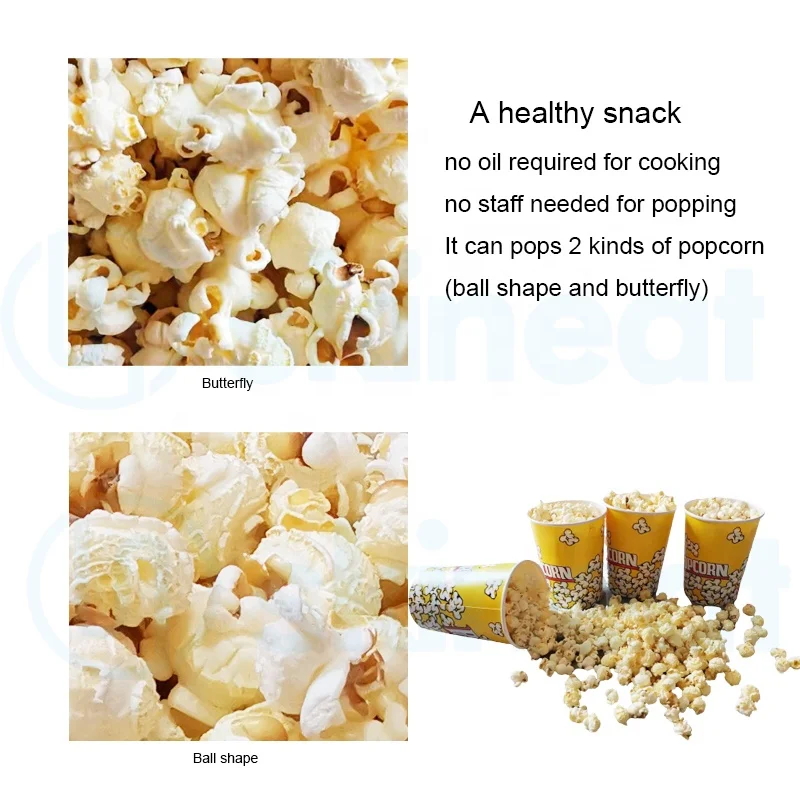 Automatic Popcorn Machine With Stickers in Two Flavors Salty and Sweet