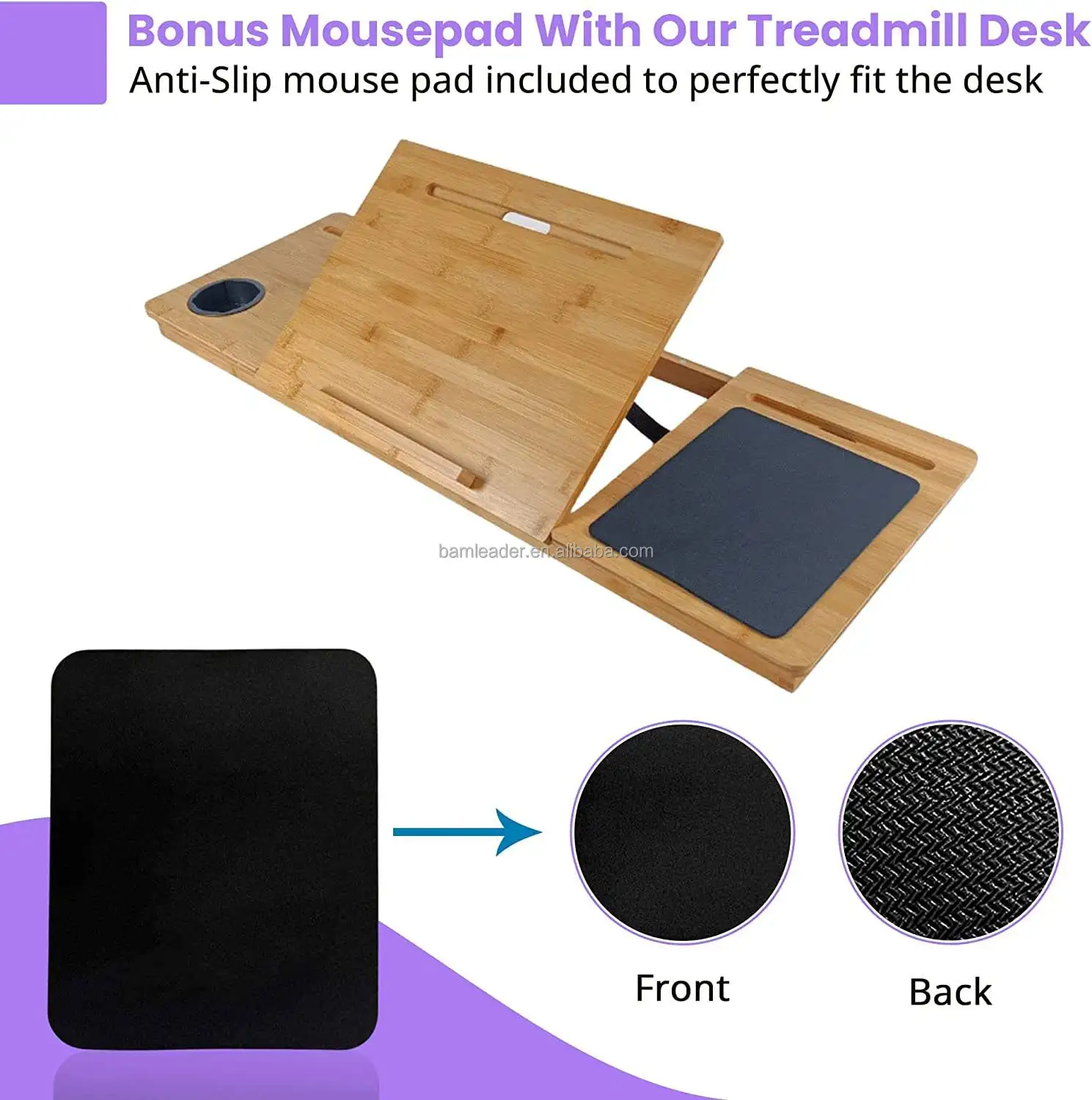 Customizable Bamboo Treadmill Desktop Adjustable Desktop Computer Tray