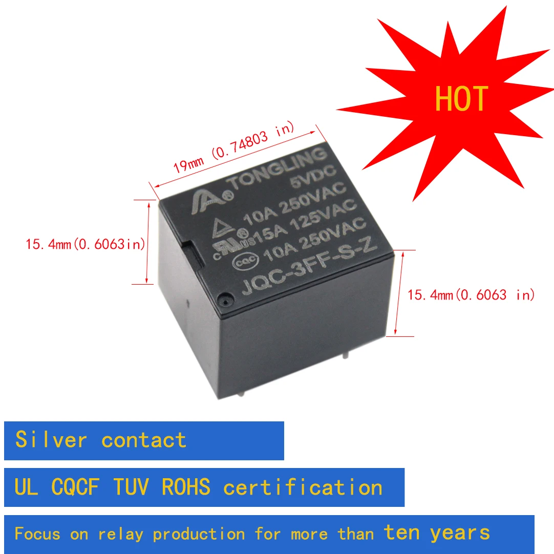 Relay Types Jqc3ffsz 5vdc 15a 125vac 10a Pcb Relay Buy Relay,Pcb