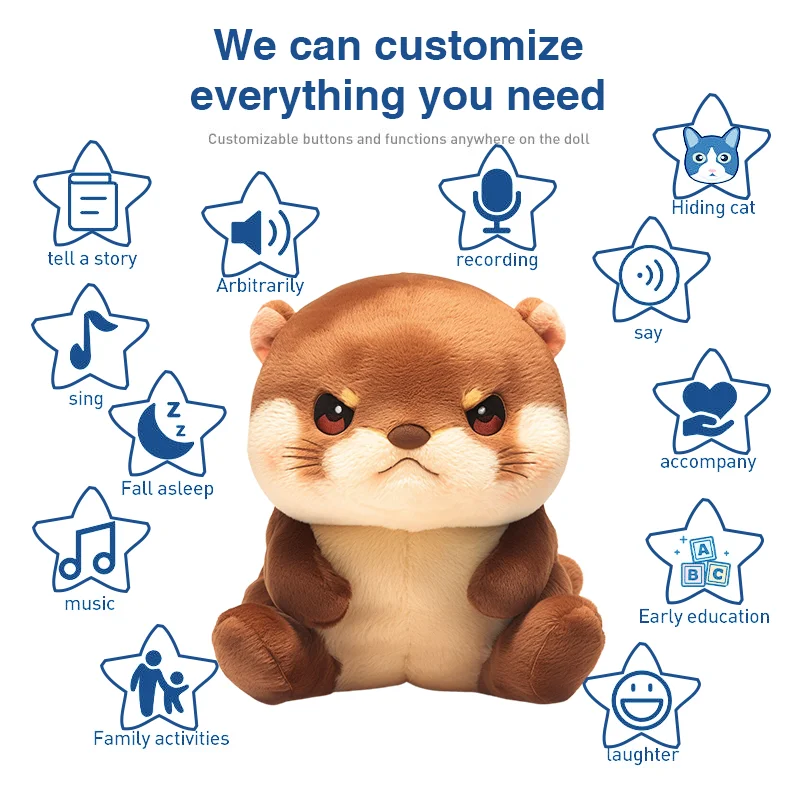 Custom Lifelike Sea Otter Soft Stuffed Plush Toys Customizable Plush Animal Toys