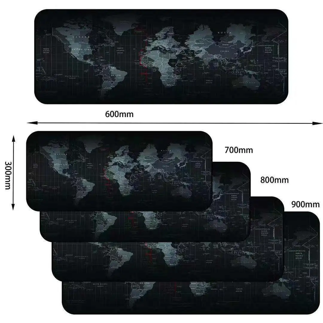 World Map High Quality Sublimation Printed Gaming Mat Computer Desk Mat Size Rubber Mouse Pad
