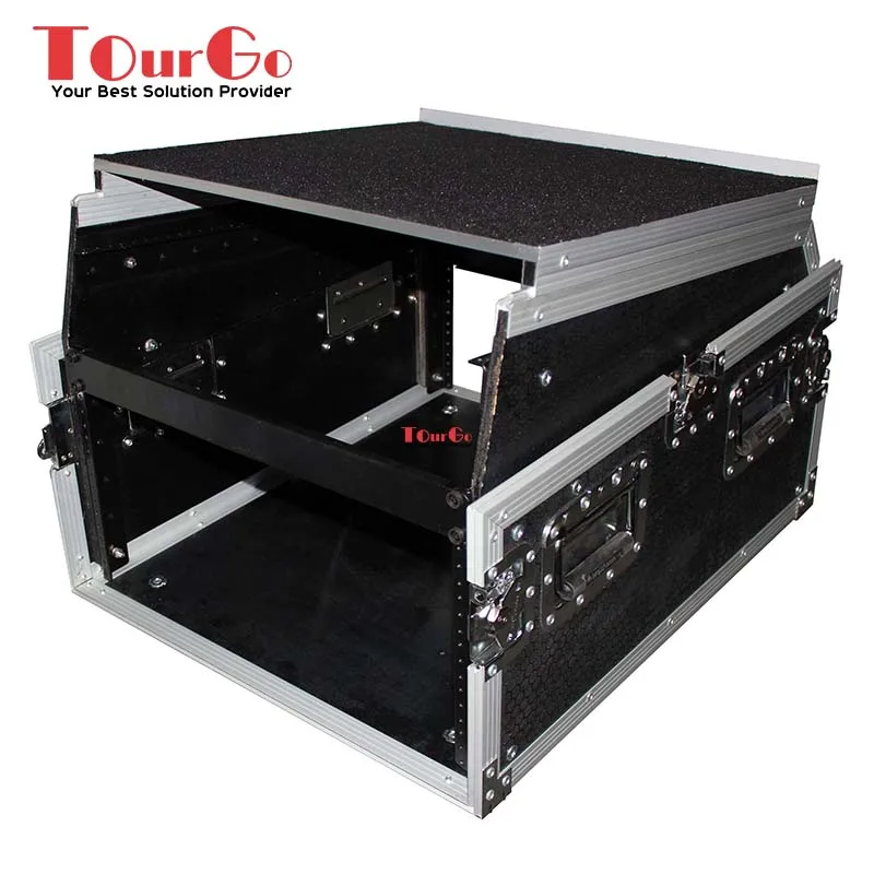 6Uラックx13UトップミキサーDJコンボフライトケース、ラップトップ