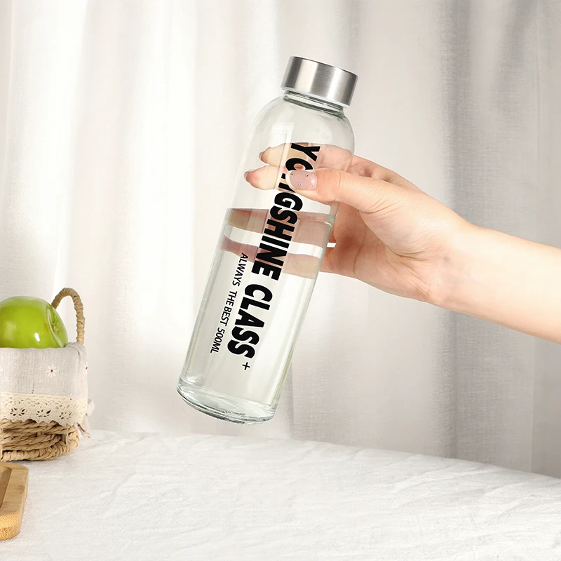 Modern Empty clear 1 Liter Glass Jute Soda Water Bottle with Cover for  Restaurant