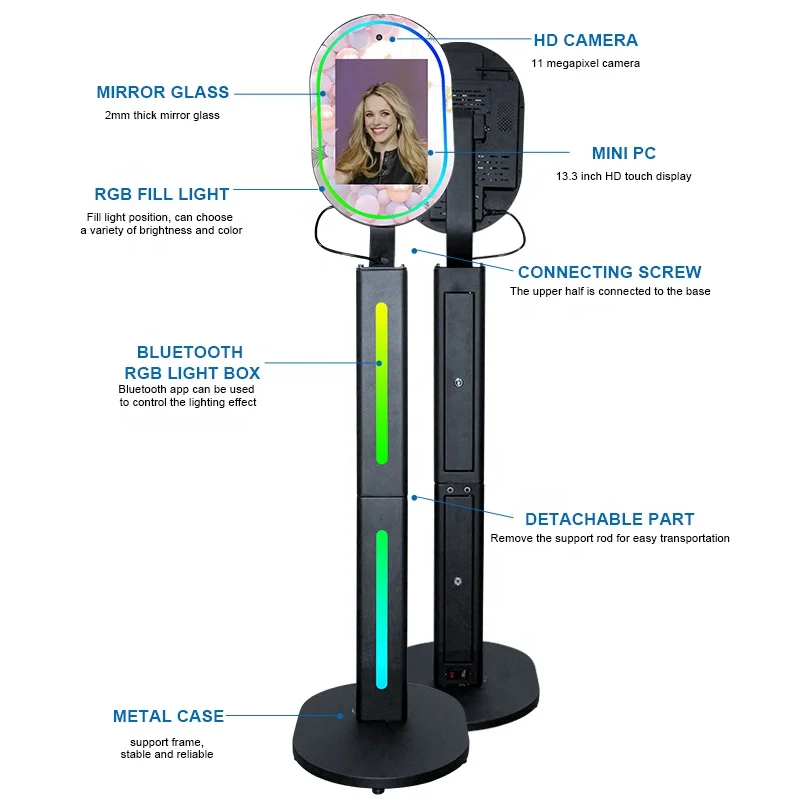 Touch Screen Magic Mirror Photo Booth For Sale Selfie Fotomation Station Portable Photo Booth