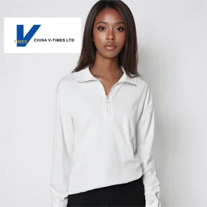 Women's Loose Fit Sports Running Fitness Top Spring Autumn Stand Collar Half-Zip Drawstring Waist Sweatshirt Casual Knitted