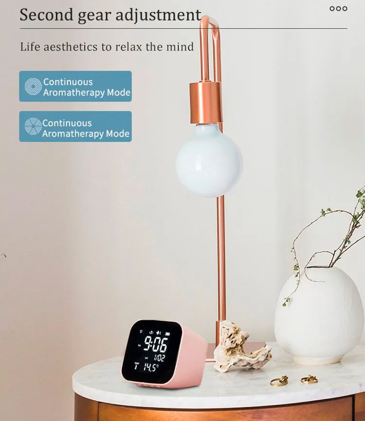 Mini Smart Car Clock Digital Display Table Alarm Clock Essential Oil Diffuser Wake up Light Alarm Clock