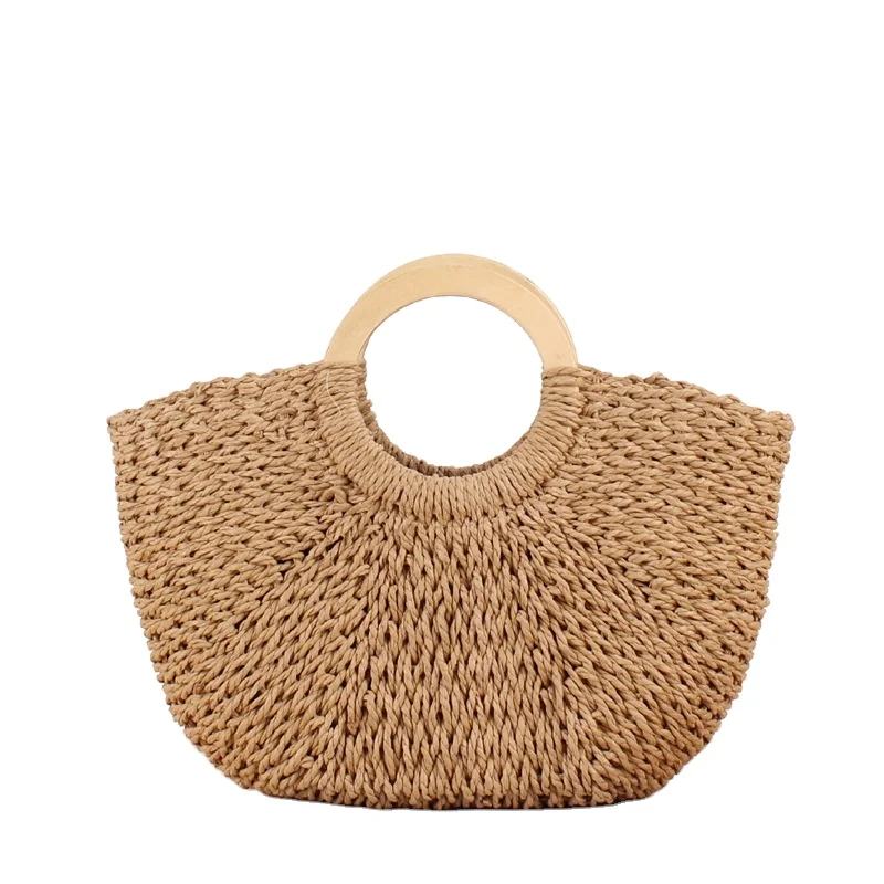 manufacturer wooden handle straw bale paper rope hand-woven