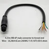 0.25meter 24AWG M8-6P male cable