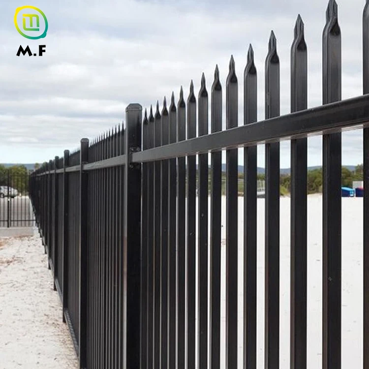 Wholesale 6ftx8ft Garden Black Metal Fences Anti Rust modern steel fence design philippines