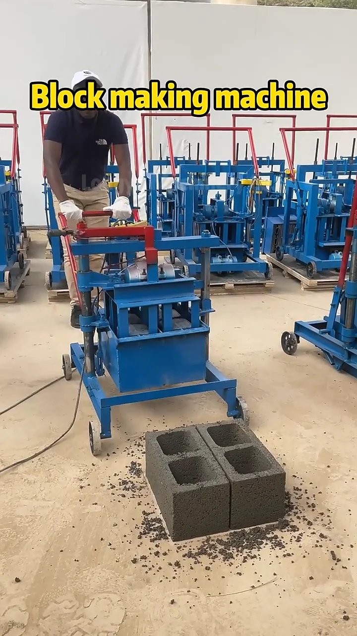 245 Small Diesel Engine Movable Concrete Block Machine Egg Laying