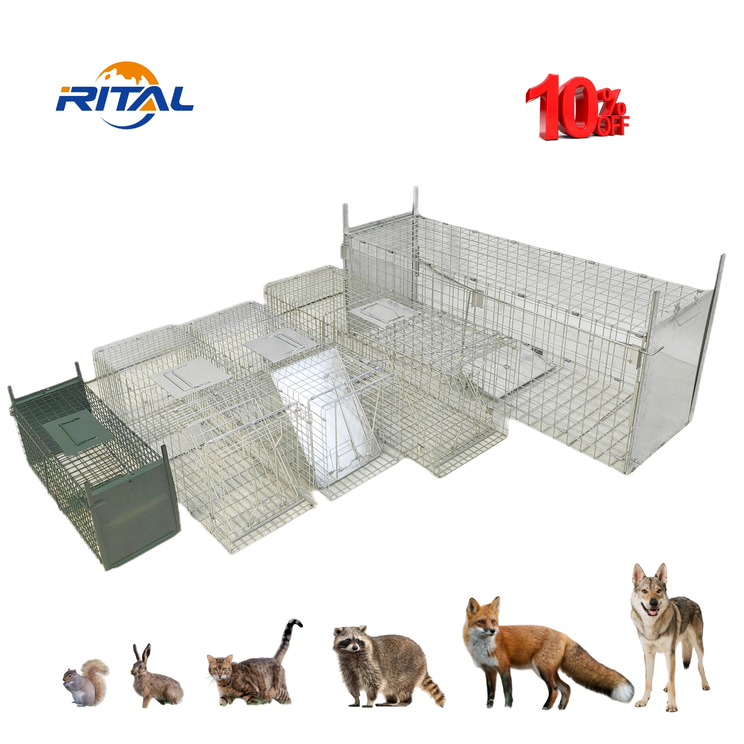 Wholesale Live Trap Feral Cat Trapping Cages Animal Control Metal Wire