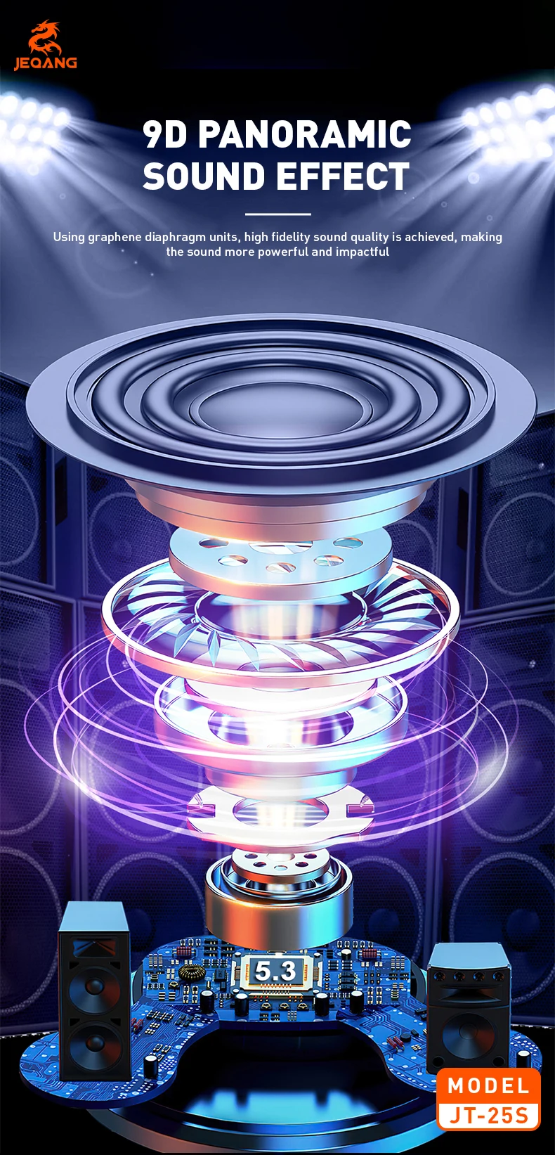 Jeqang-25S TWS LED Digital Display In-Ear for BT Earphones with ENC ANC Waterproof Function and Large Screen Display